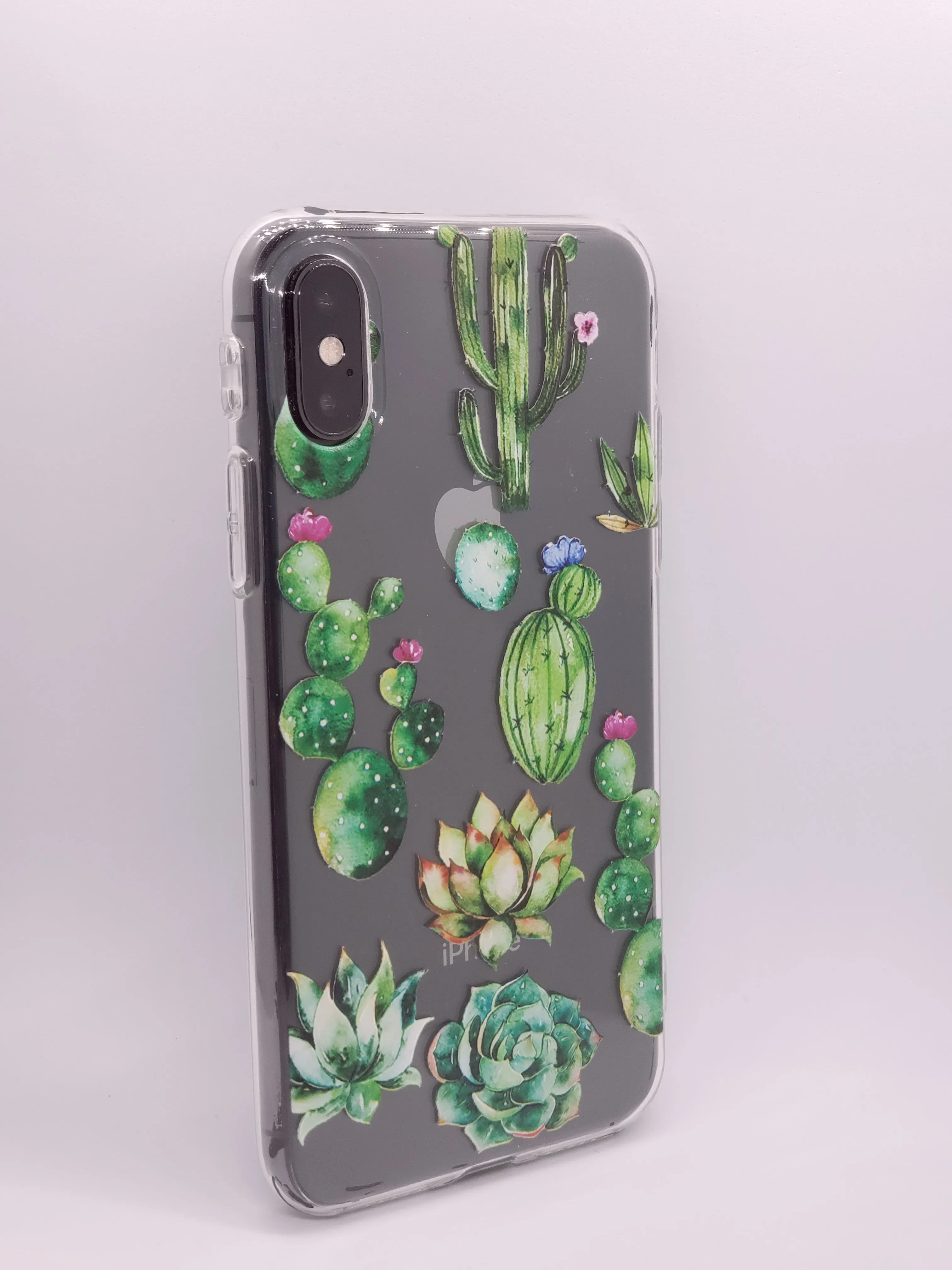 Cactus Flowers Transparent Clear iPhone Case