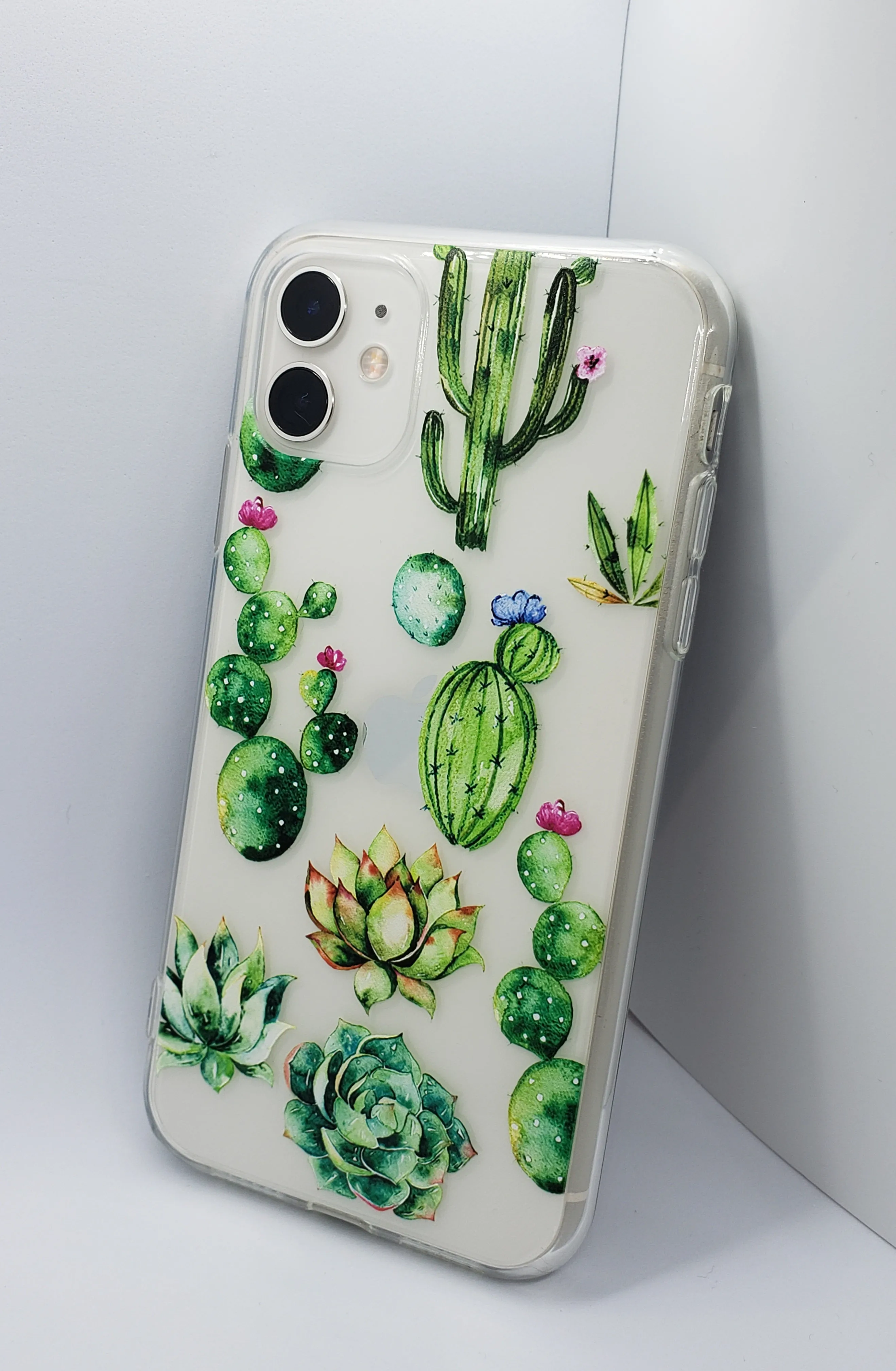 Cactus Flowers Transparent Clear iPhone Case