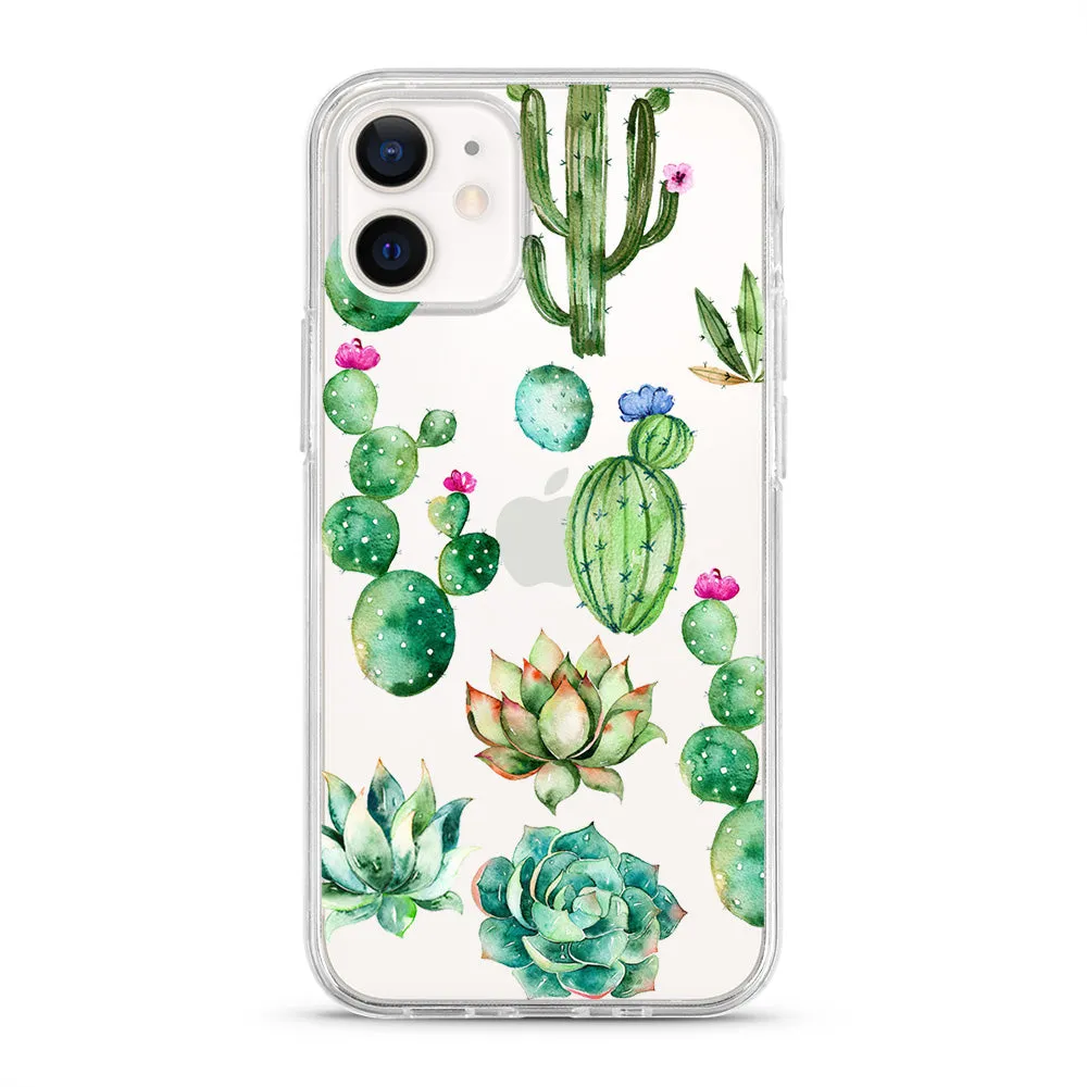 Cactus Flowers Transparent Clear iPhone Case