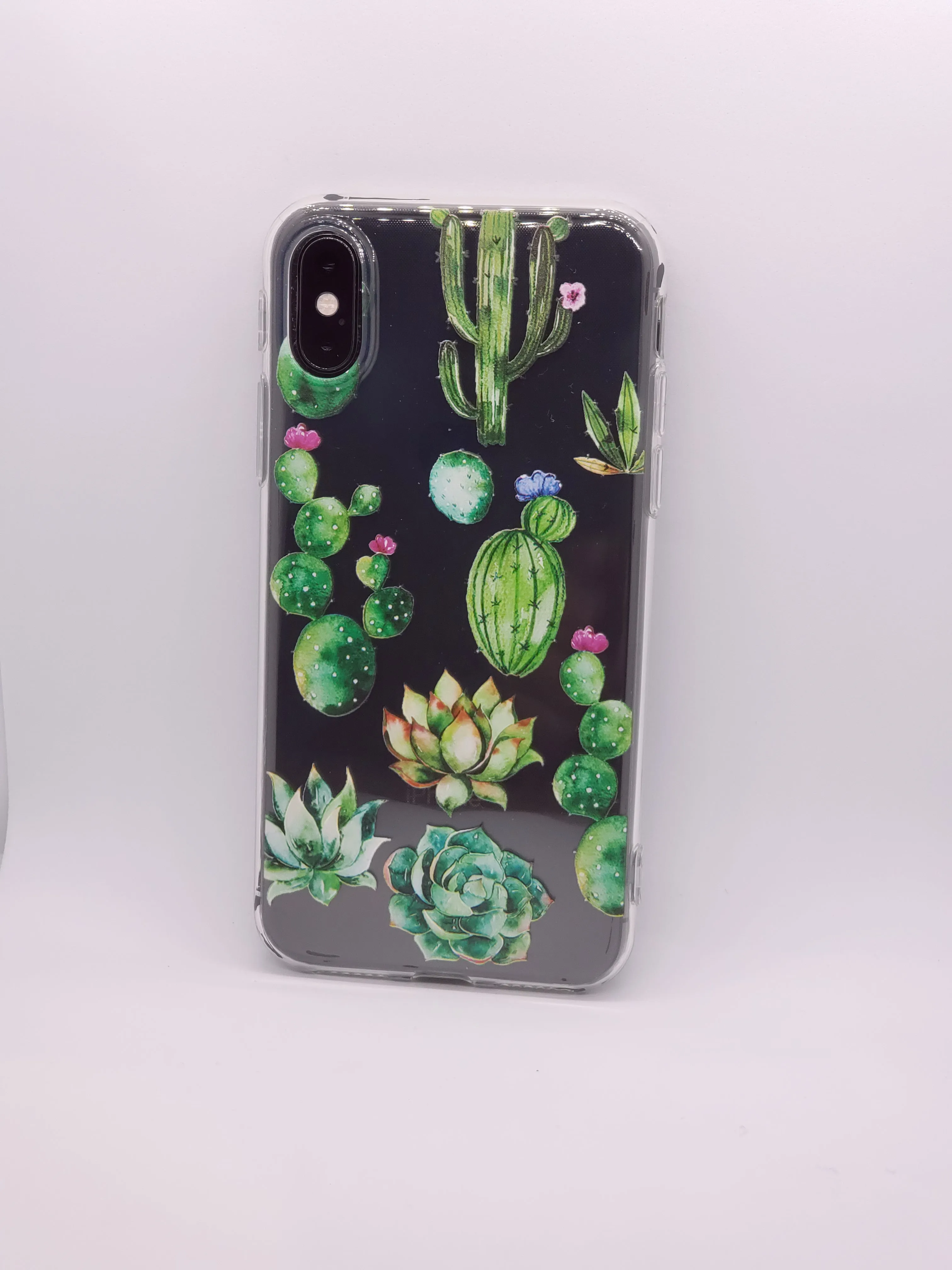 Cactus Flowers Transparent Clear iPhone Case