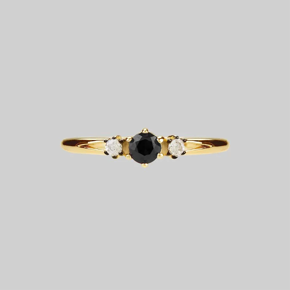 CAPULET. Black Spinel Trilogy Gold Ring