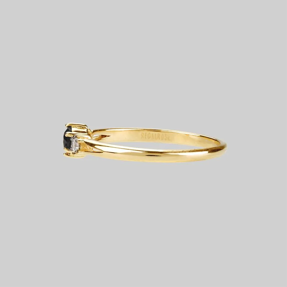 CAPULET. Black Spinel Trilogy Gold Ring