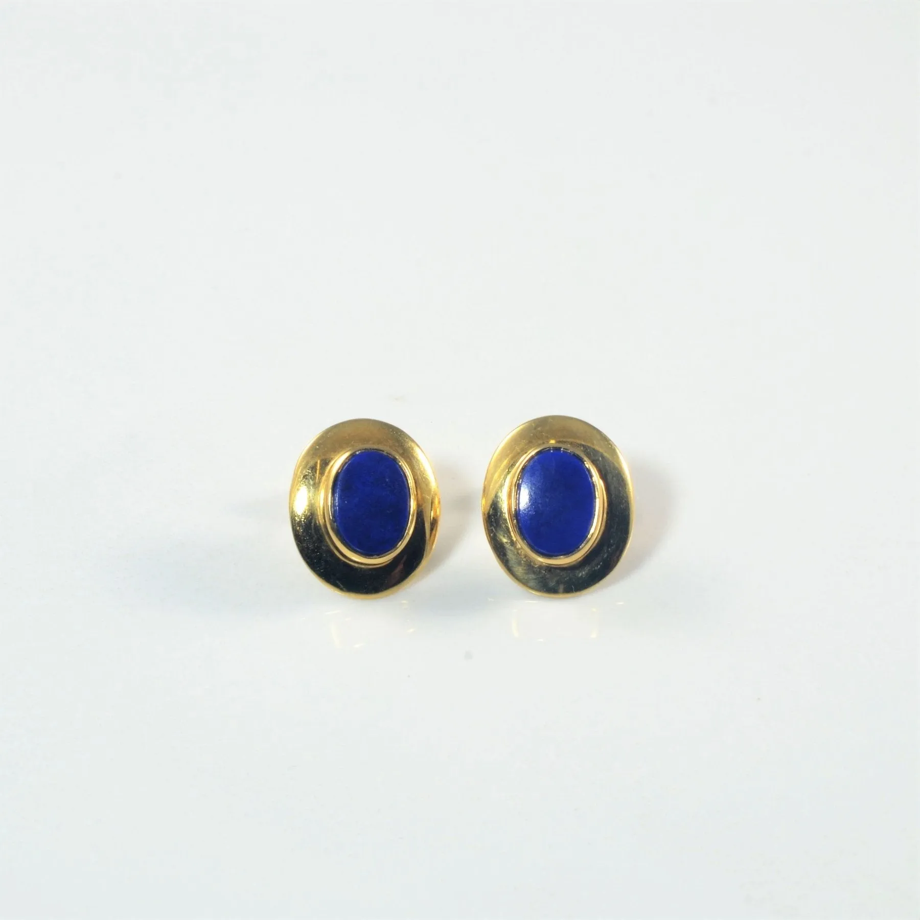 'Cavelti' Bezel Set Lapis Lazuli Stud Earrings | 1.20ctw |