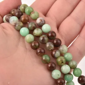 Chrysoprase Half Strand, 8mm Round Gemstone Beads, 8 long gem0841