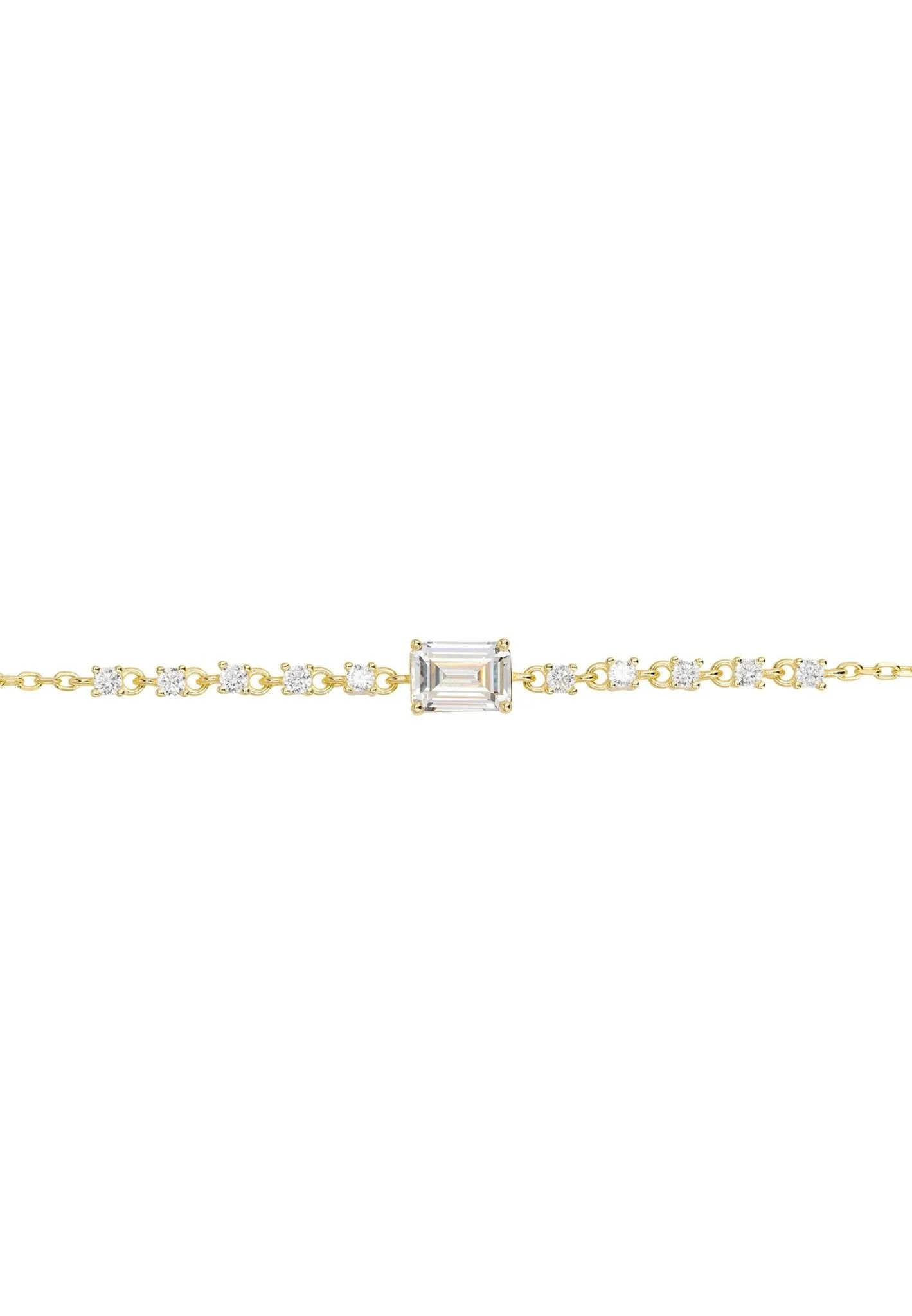 Claudia Gemstone Bracelet Gold Clear Quartz