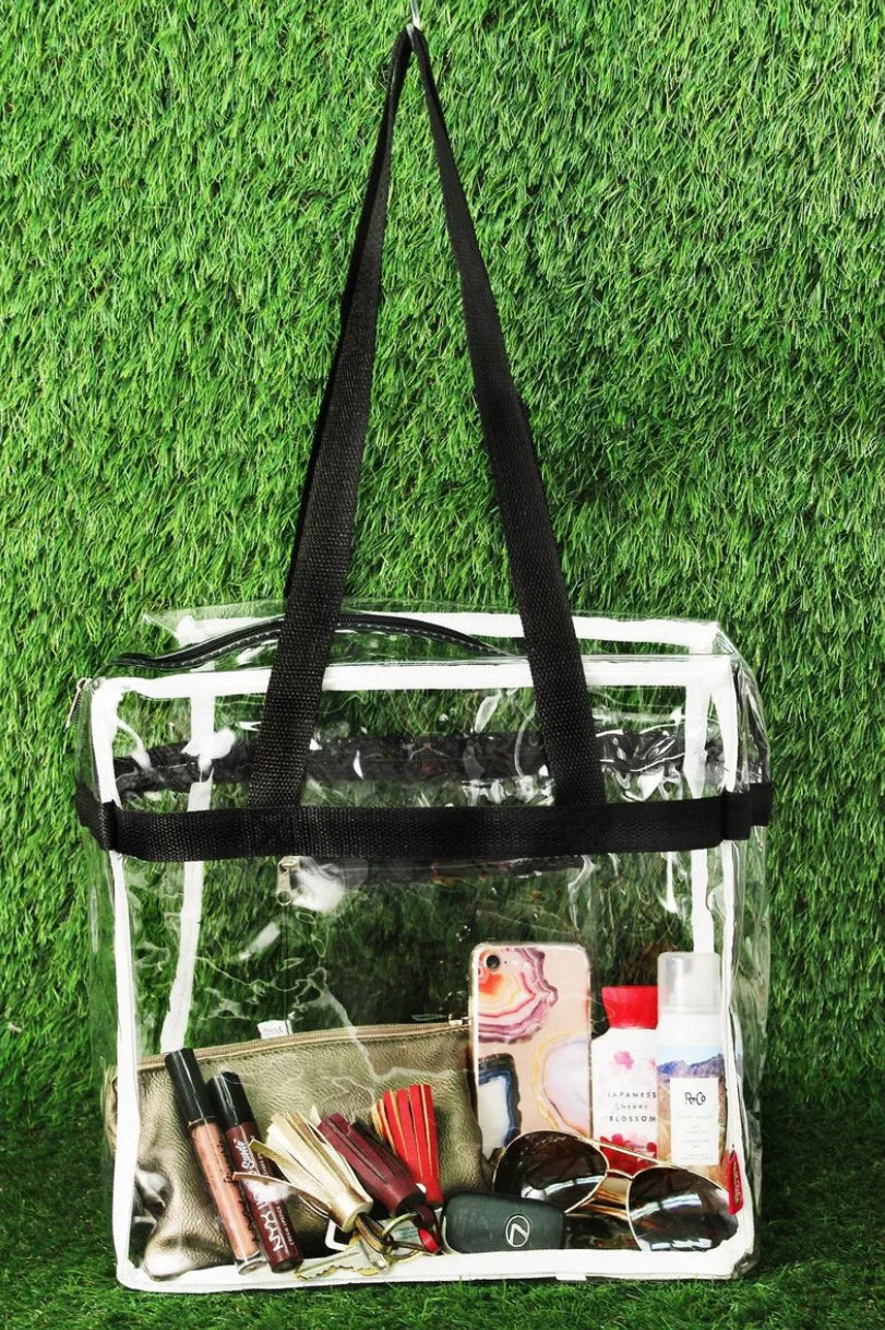 Clear Concert Stadium Tote Bag - Black