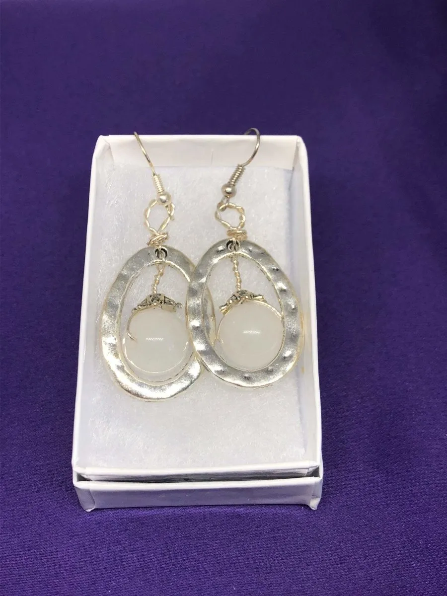 Clear Quartz Crystal Hoops