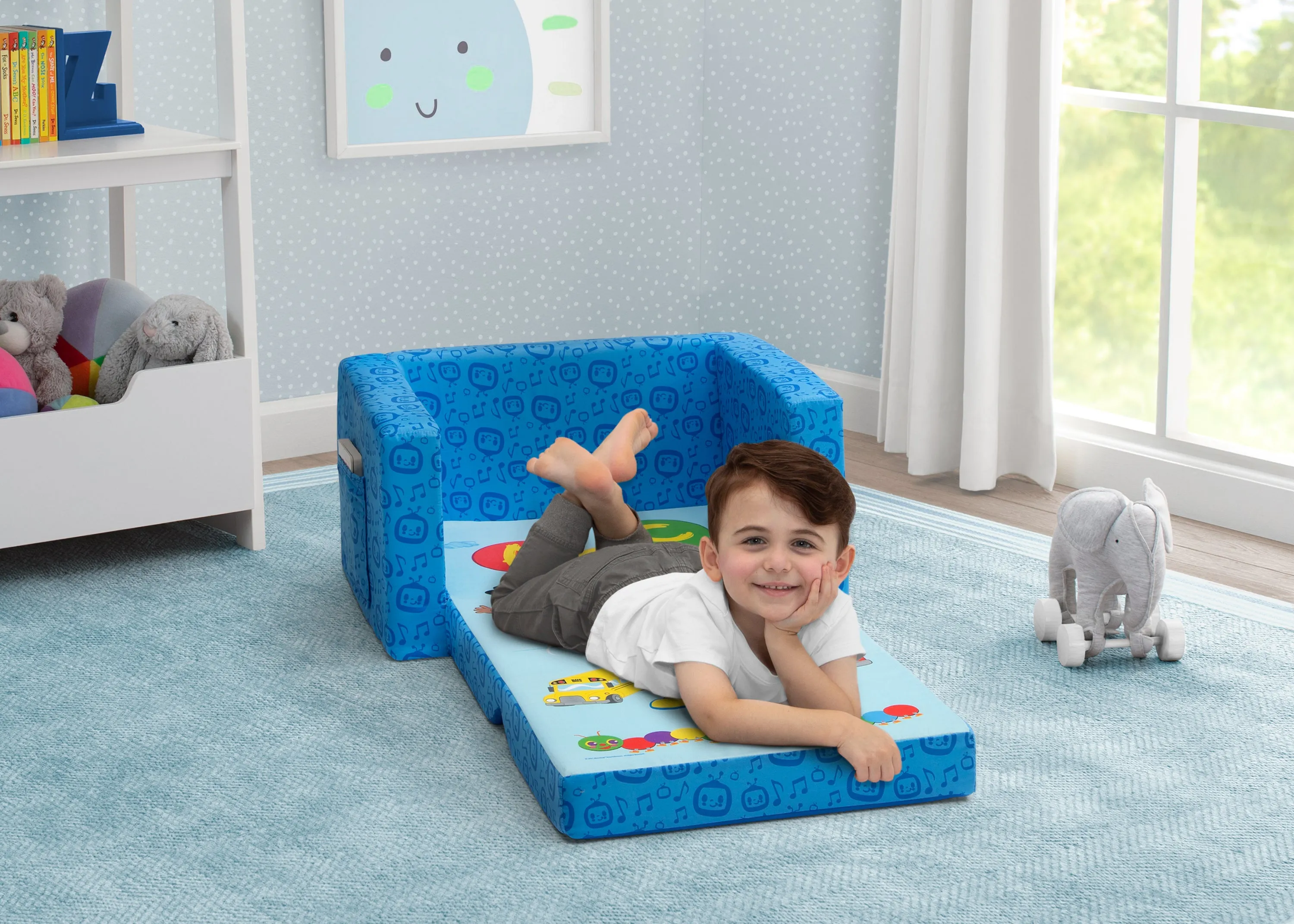 CoComelon Cozee Flip-Out Chair - 2-in-1 Convertible Sofa to Lounger for Kids