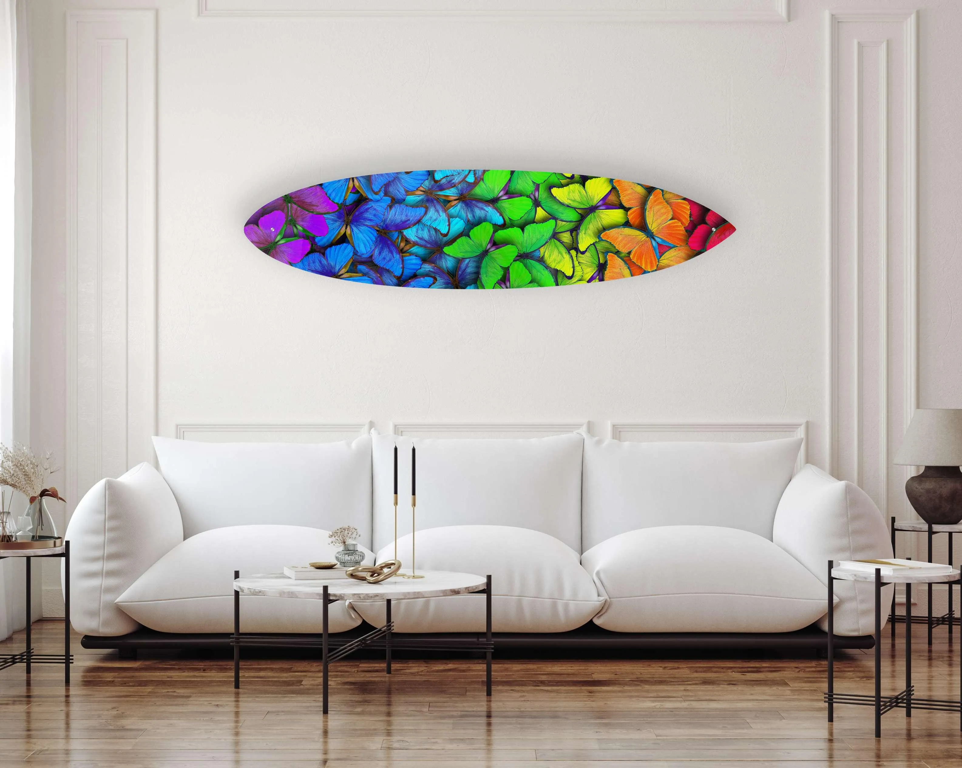 Colorful Butterflies Acrylic Surfboard Wall Art