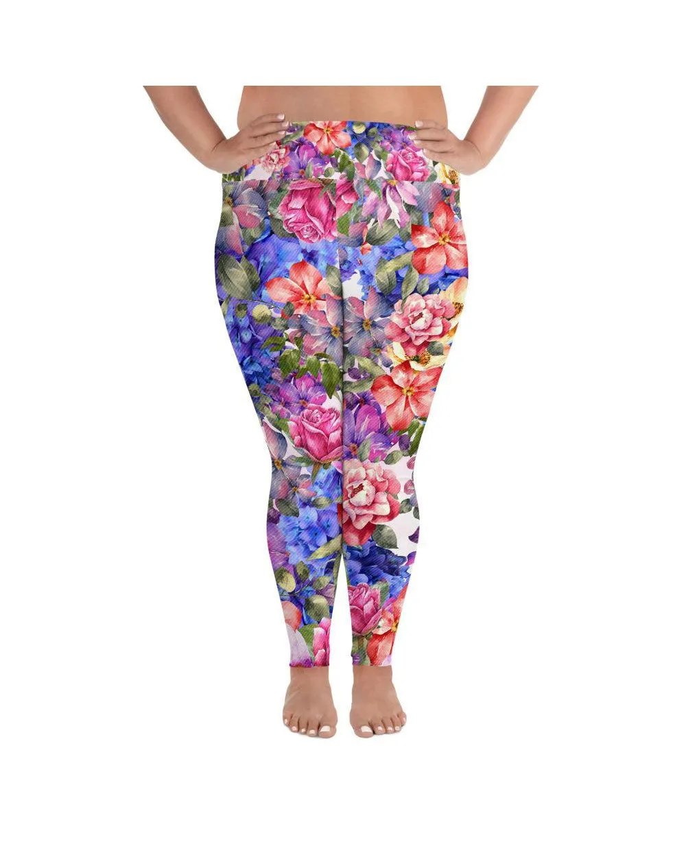 Colorful Floral Plus Size Leggings