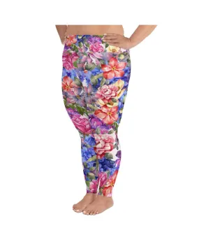 Colorful Floral Plus Size Leggings