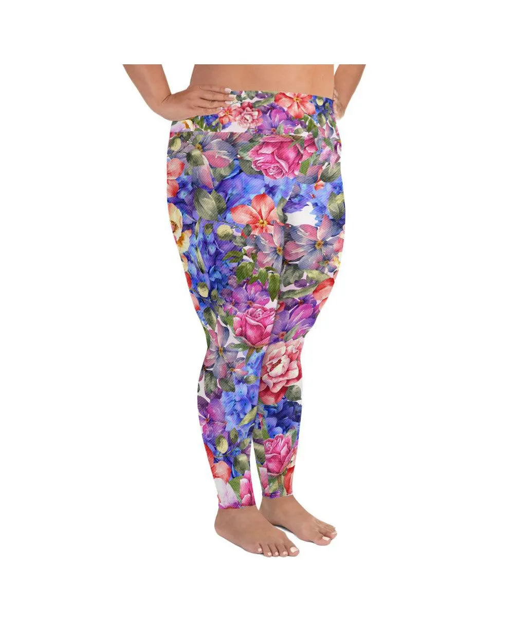 Colorful Floral Plus Size Leggings