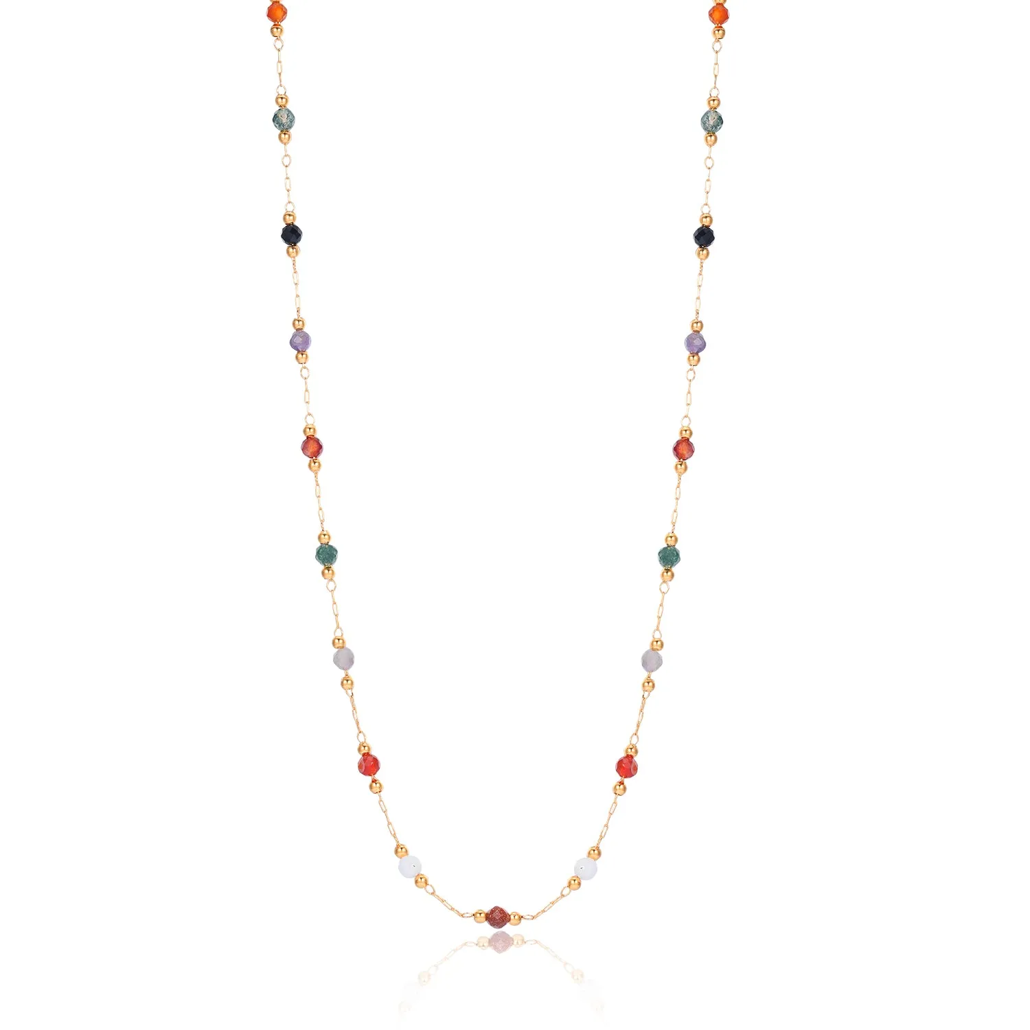 Colorful Gems Chain Necklace