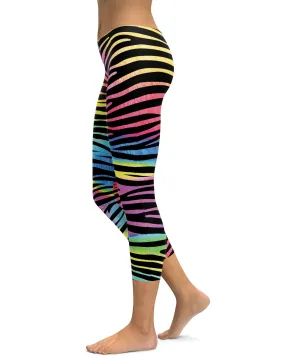 Colorful Zebra Striped Capris