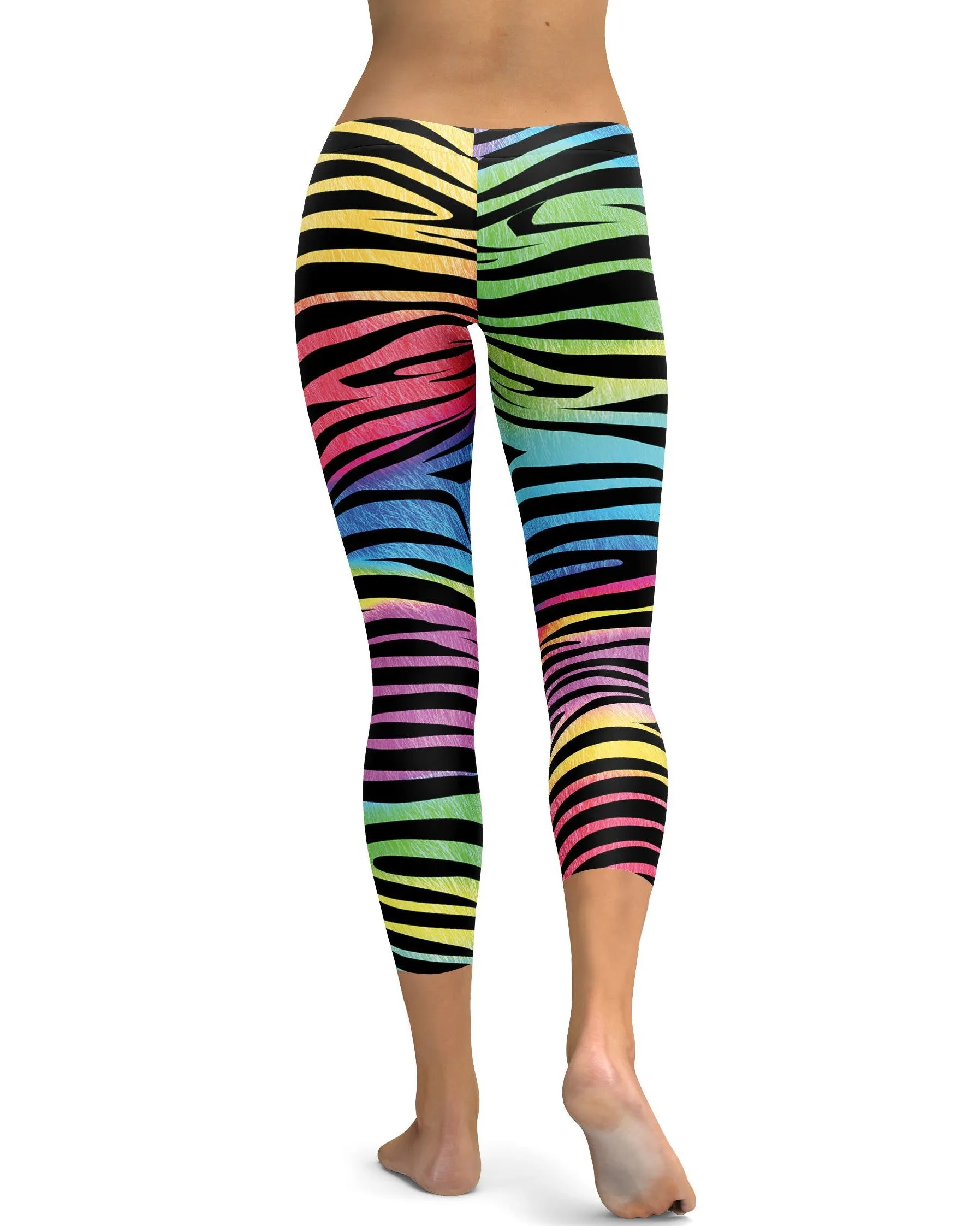 Colorful Zebra Striped Capris