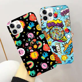 Comic elements colorful seamless pattern Hard Matte Phone Case Cover