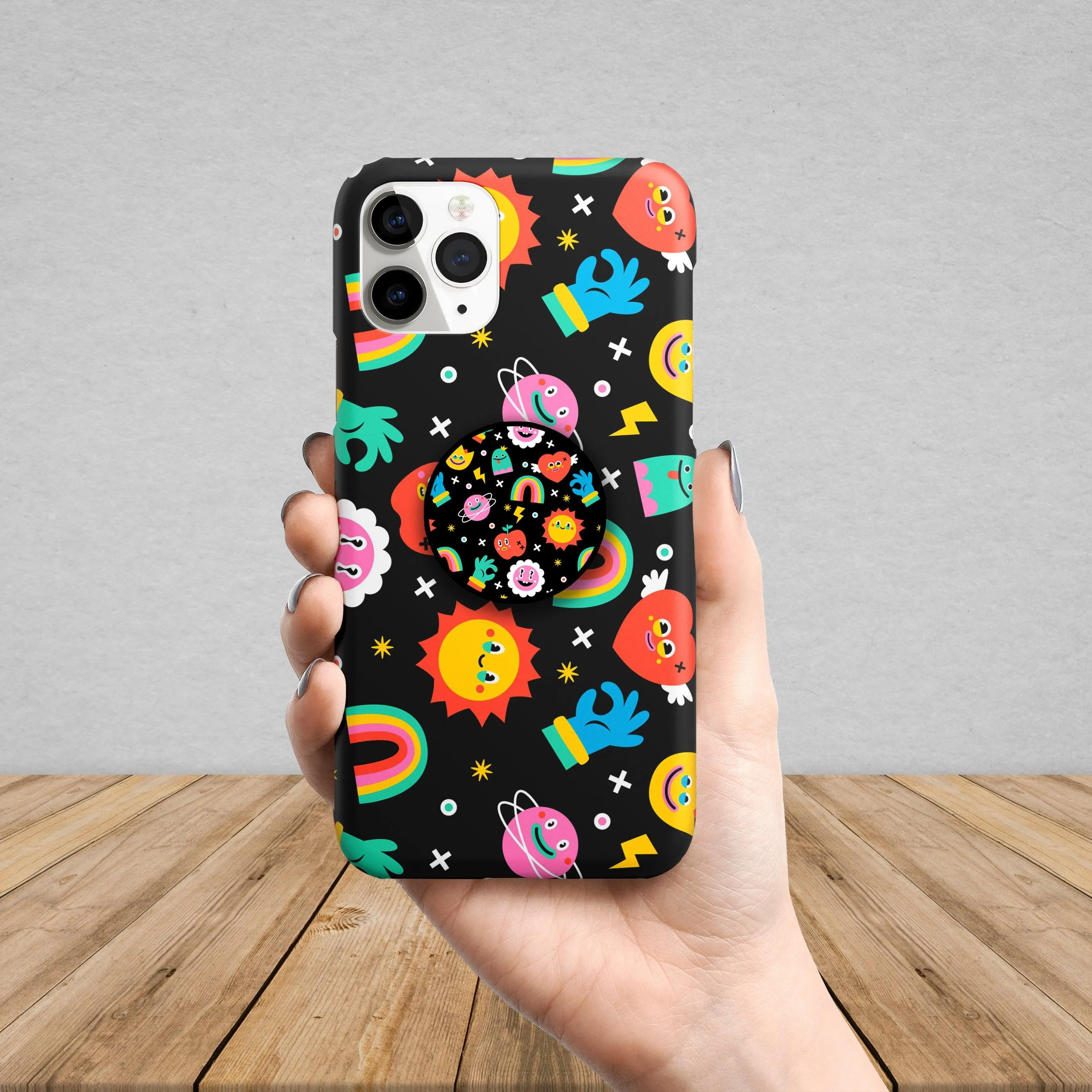 Comic elements colorful seamless pattern Hard Matte Phone Case Cover