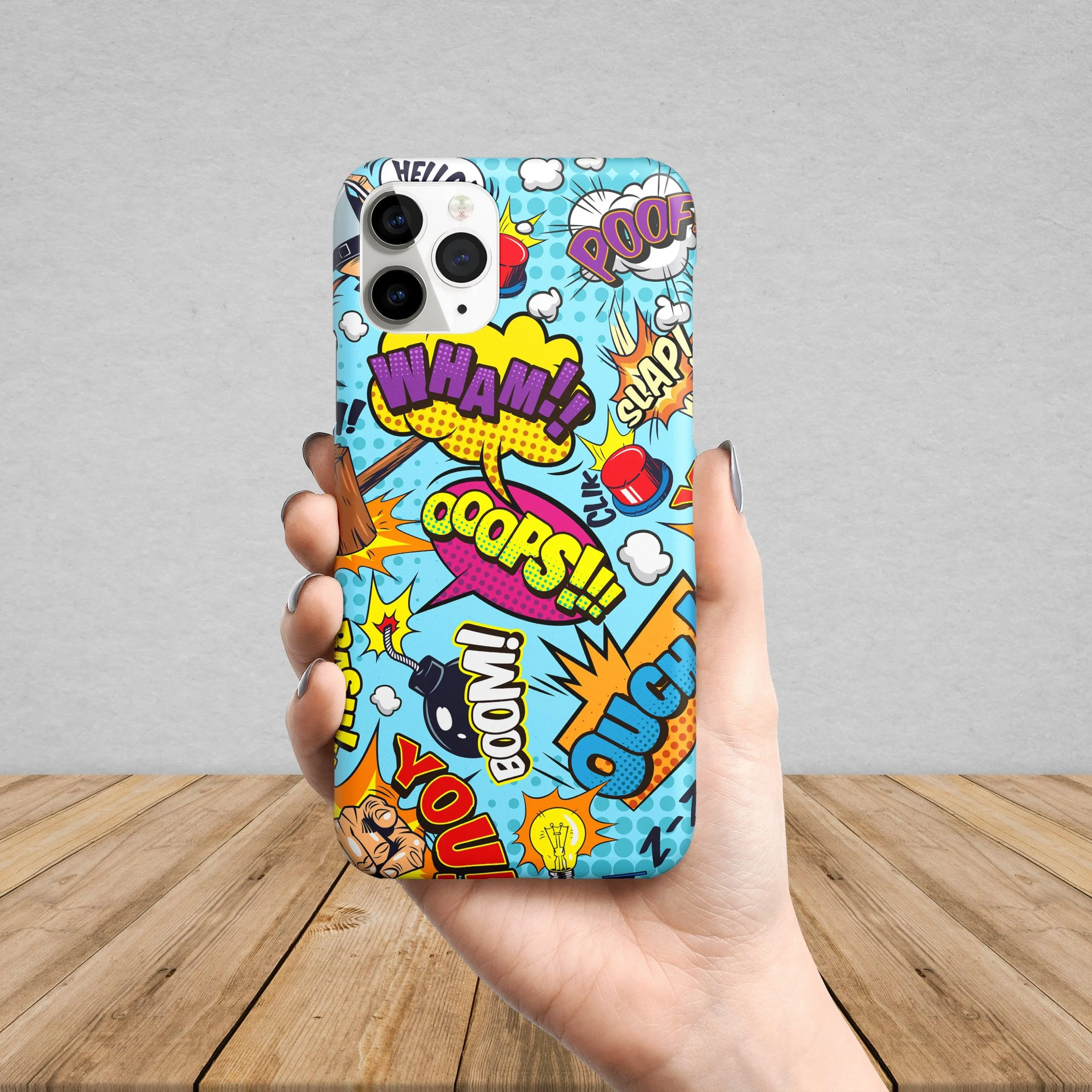 Comic elements colorful seamless pattern Hard Matte Phone Case Cover