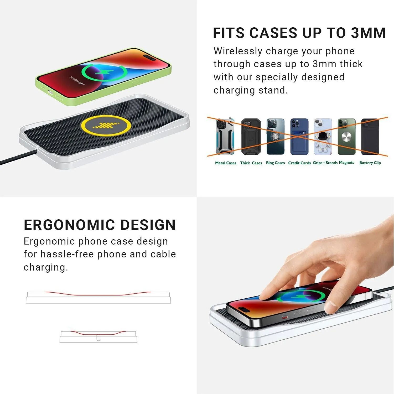 Converti Fast Charging Wireless Charging Pad With RGB LED