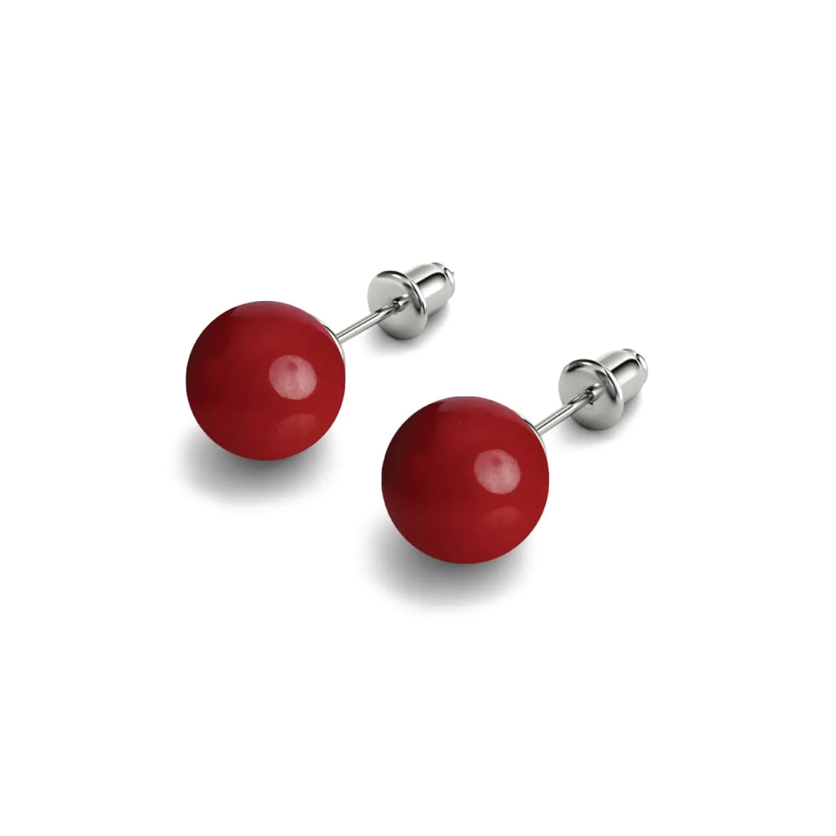 Coral | .925 Sterling Silver | Gemstone Stud Earrings