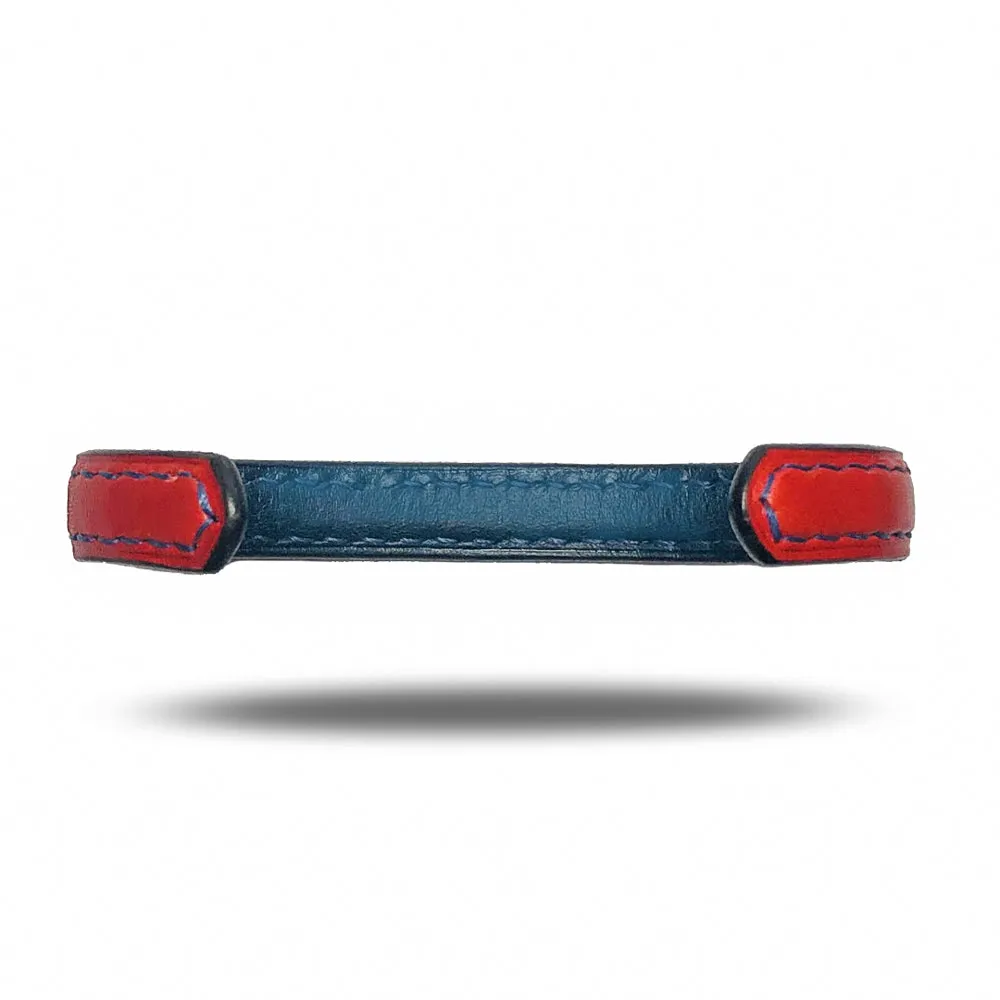 Crimson Red & Peacock Blue Leather Bracelet