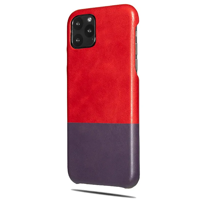 Crimson Red & Wine Purple iPhone 11 Pro Max Leather Case