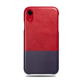 Crimson Red & Wine Purple iPhone XR Leather Case