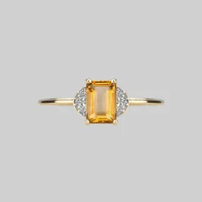 DECOR. Citrine Ornamental Gold Ring