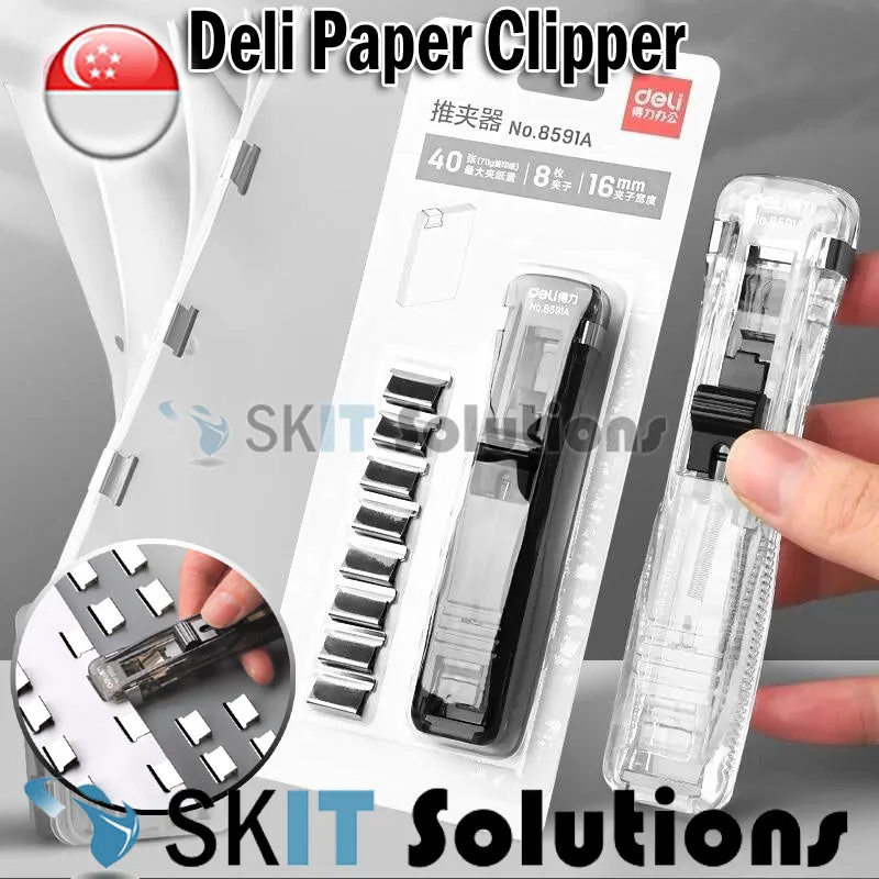 Deli Paper Clipper Fixer Stationery Refill Metal Stapler Paper Clip Document Binder Office Supplies