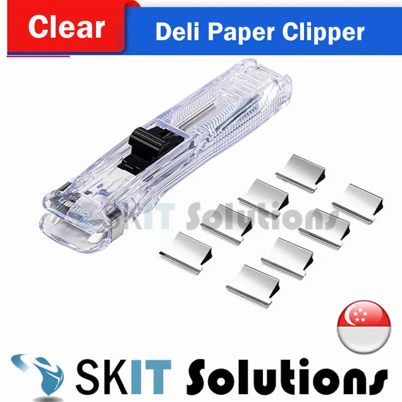 Deli Paper Clipper Fixer Stationery Refill Metal Stapler Paper Clip Document Binder Office Supplies