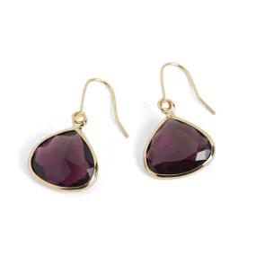 Dew Drop Earrings - Plum/Gold