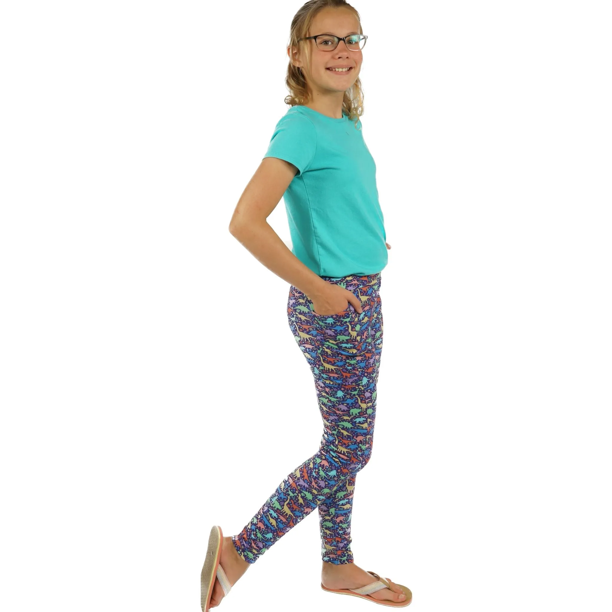 Dinosaurs & Fossils Kids Leggings with Pockets [FINAL SALE]