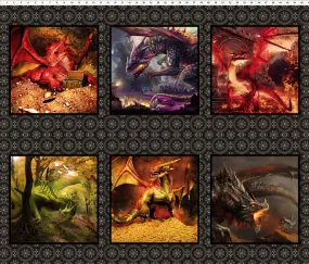 Dragons by Jason Yenter 2DRG-1, Small Dragons Panel Red