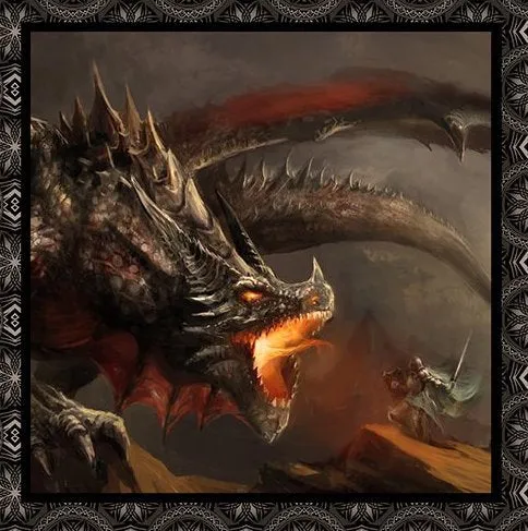 Dragons by Jason Yenter 2DRG-1, Small Dragons Panel Red