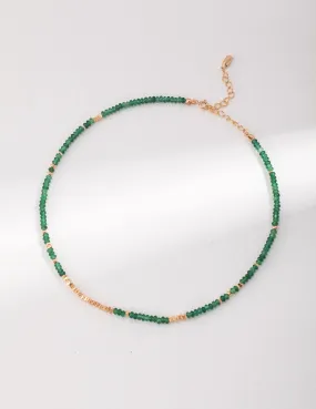 Emerald Broken Gold Bead Necklaces