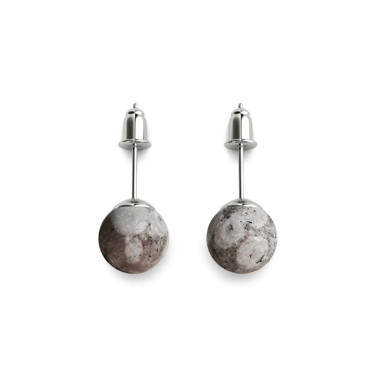 Fossil Jasper | .925 Sterling Silver | Gemstone Stud Earrings