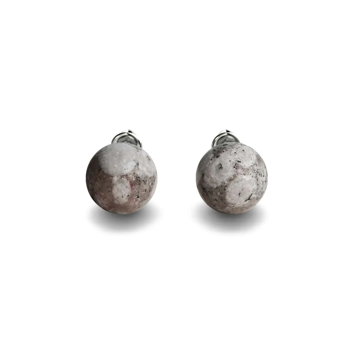 Fossil Jasper | .925 Sterling Silver | Gemstone Stud Earrings