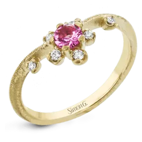 Garden Gemstone Ring in 18k Gold with Diamonds