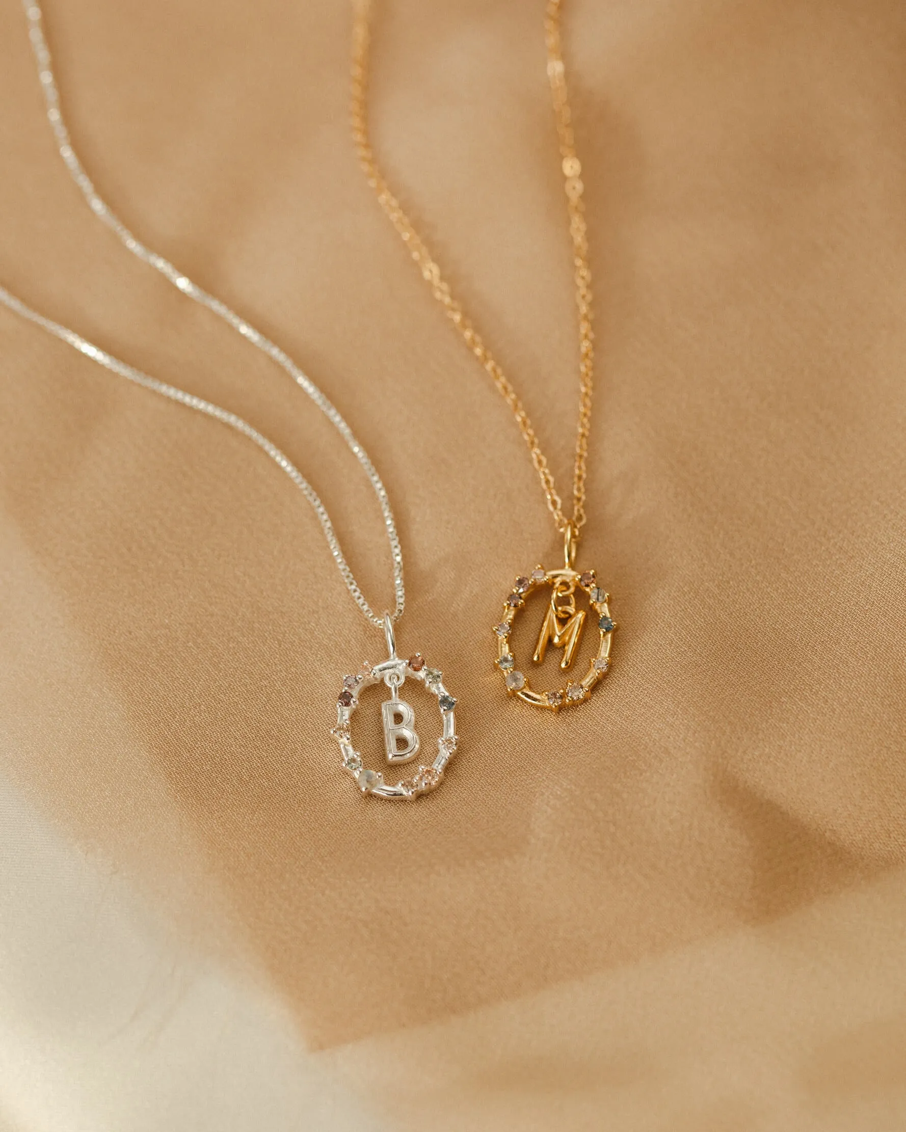 Gemstone Initial Pendant