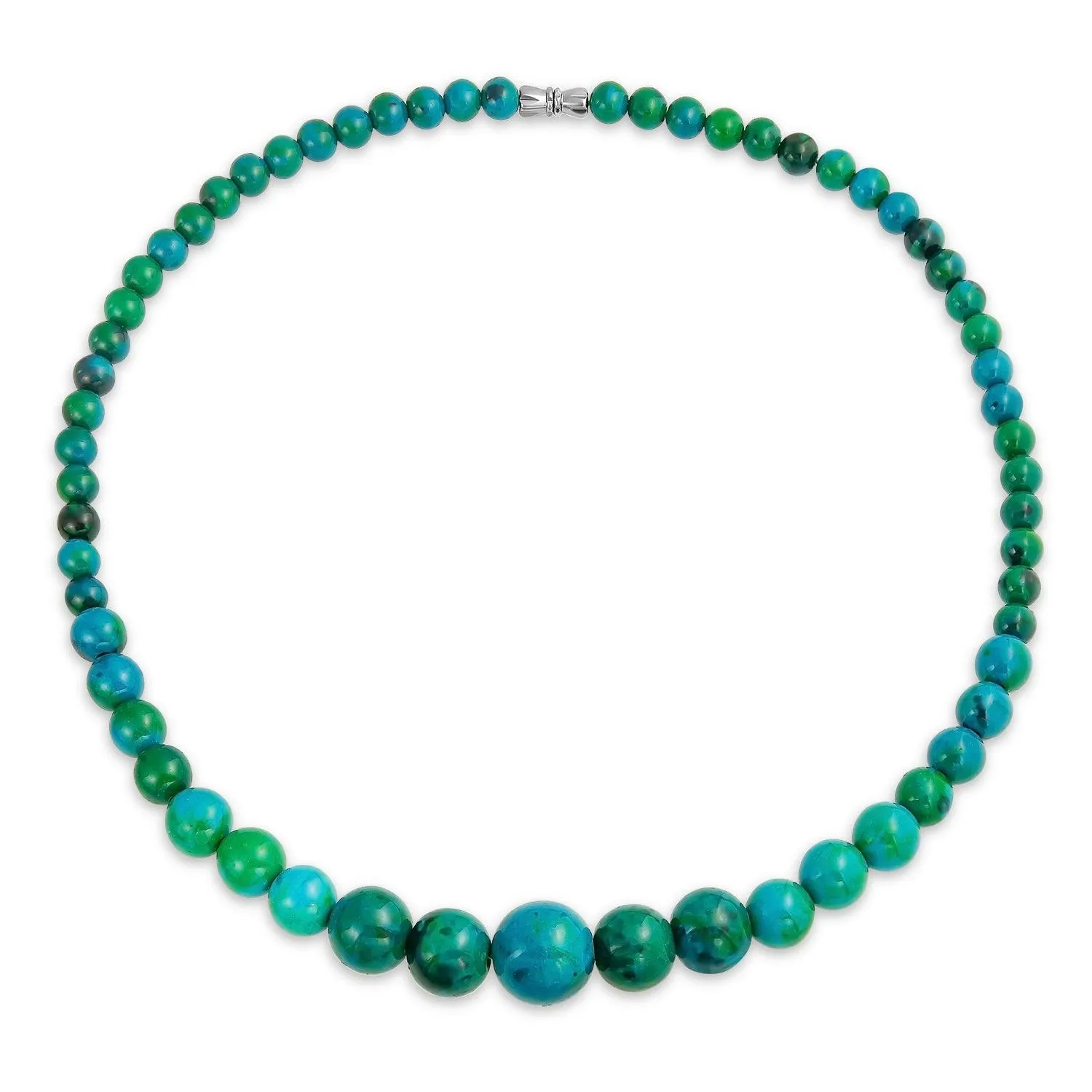 Genuine Created Gemstone Graduated Bead Ball Strand Necklace 16-18” Stone12-16MM