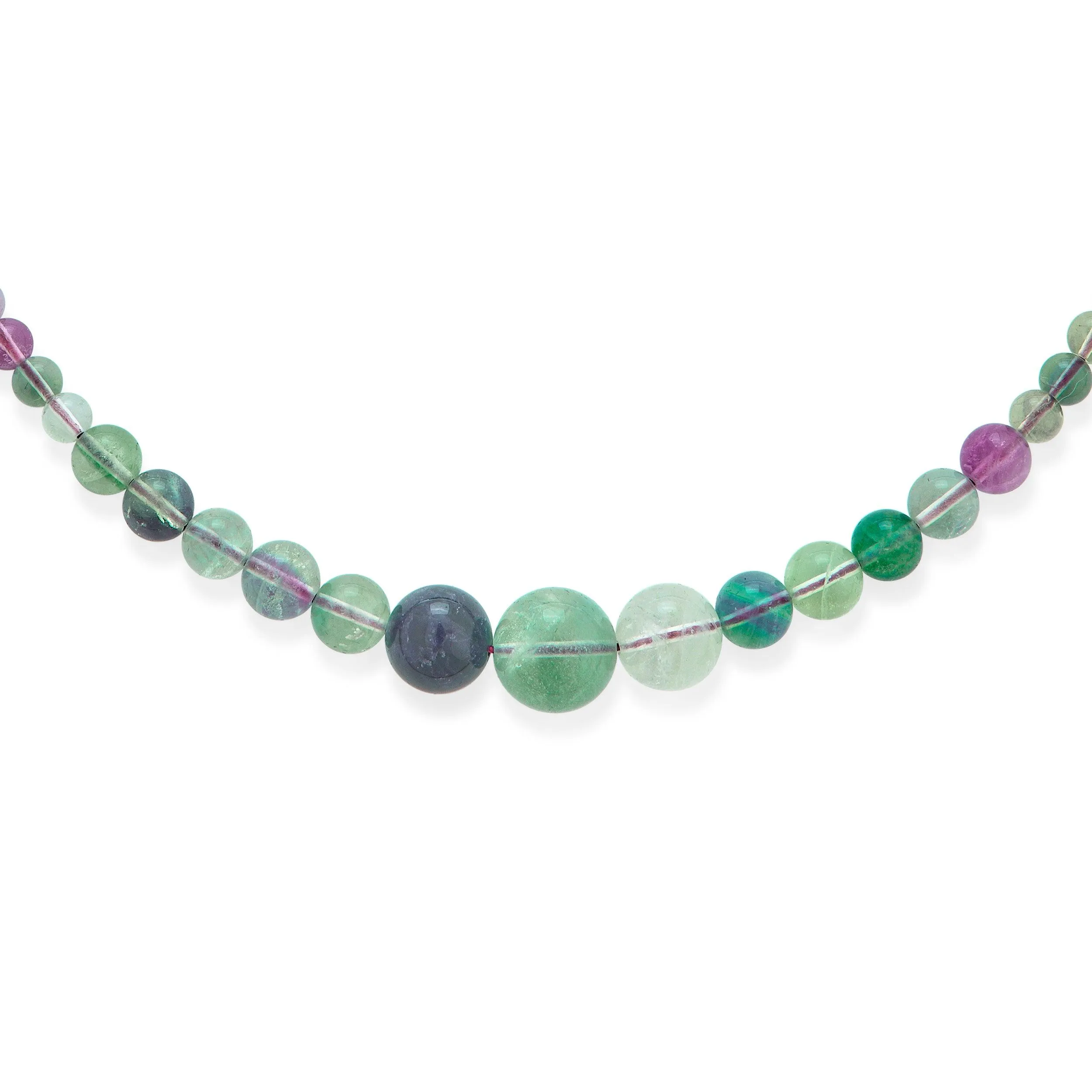 Genuine Created Gemstone Graduated Bead Ball Strand Necklace 16-18” Stone12-16MM