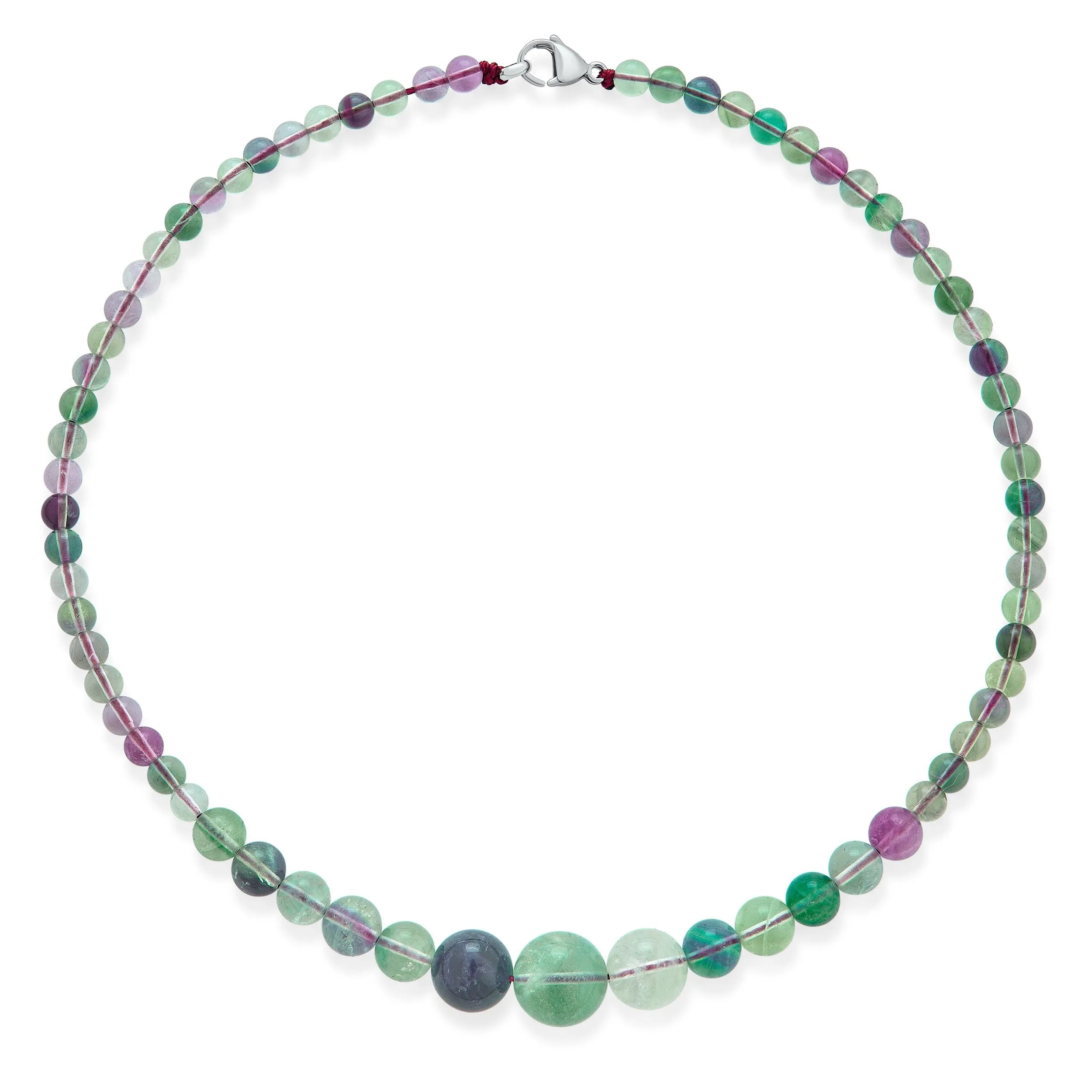 Genuine Created Gemstone Graduated Bead Ball Strand Necklace 16-18” Stone12-16MM