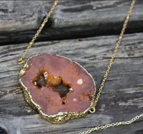 Gold & Geode Necklace