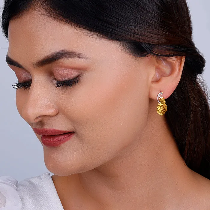 Golden Peacock Earrings