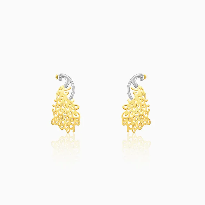 Golden Peacock Earrings