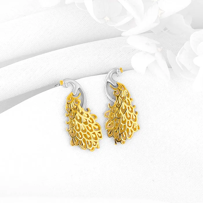 Golden Peacock Earrings