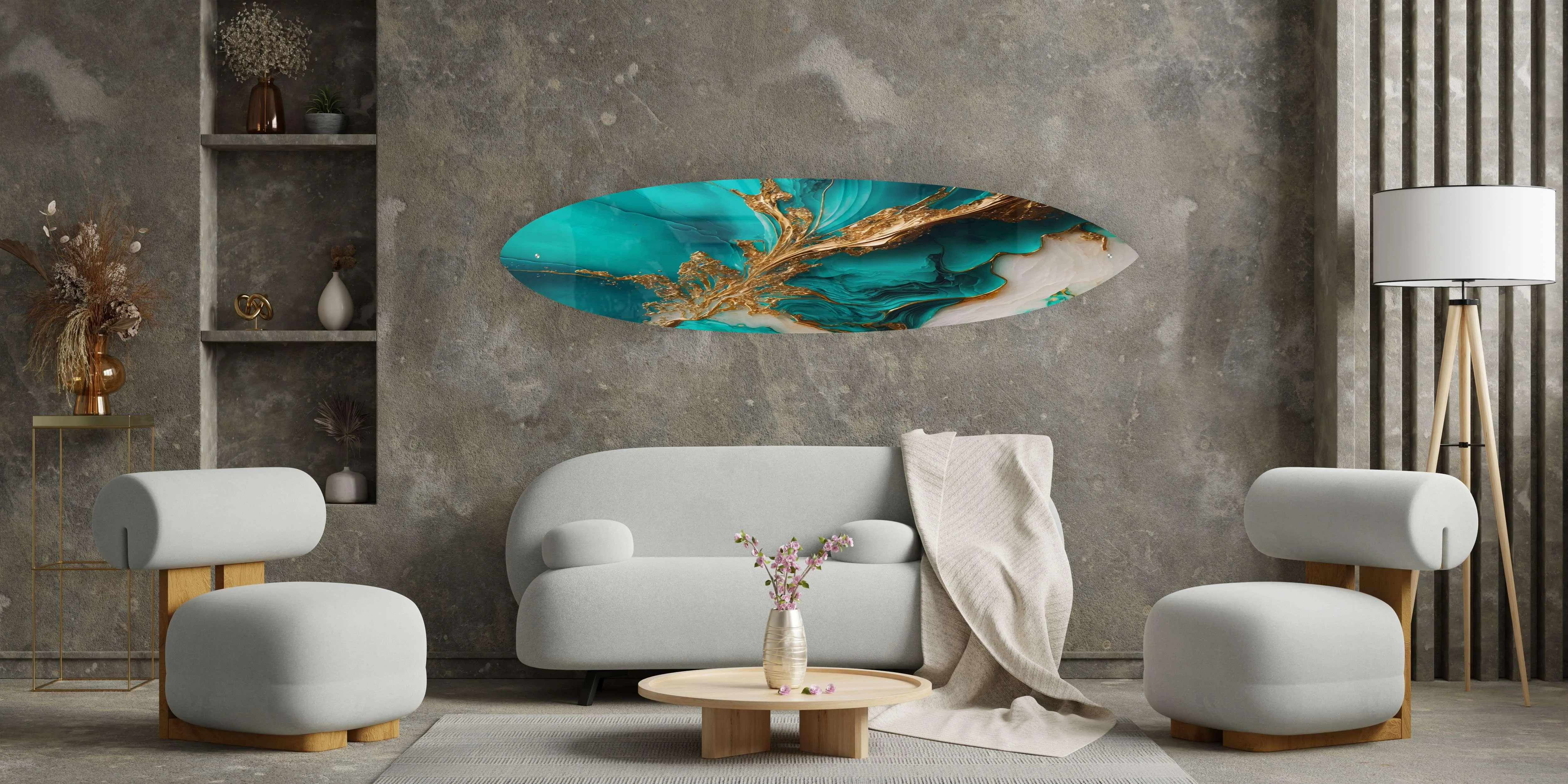 Green Marble Acrylic Surfboard Wall Art