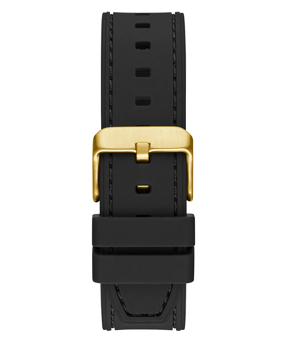 GUESS Mens Black Gold Multi-function Watch