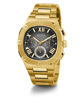 GUESS Mens Gold Tone Multi-function Watch