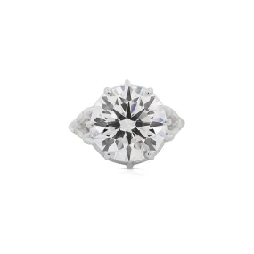 IGI Certified 9.54 Carat G/VS1 Lab Grown Diamond Vintage Platinum Ring